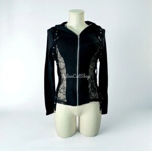 **NEW** Y2k Royal Bones Emo Lace Black Strap Jacket